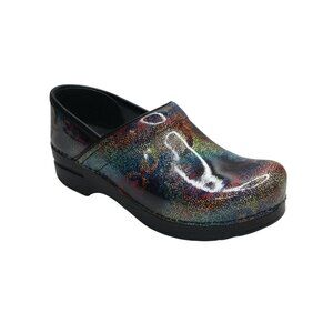Dansko Rainbow Mosaic Patent Leather Clogs Womens 38. (Says 39 but runs small)